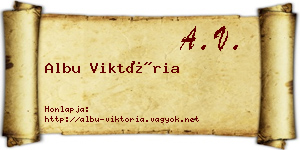 Albu Viktória névjegykártya